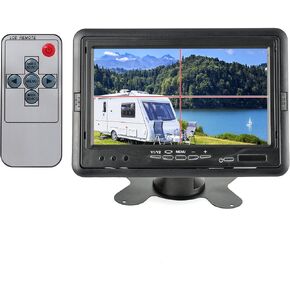 Anina 7 Inch Monitor Quad Split HD Screen 4 Channels RCA Video Inputs for Car Pickup Truck SUV Vehicle with Headrest Mounting Bracket