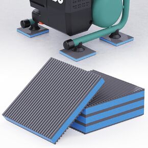 Anti Vibration Isolation Pads, Mechanical Vibration Damping Pads, Air Compressor Rubber Feet for Washing Machine, Sound Shock Absorbing Pads with Tire Smell, Better for Outdoor Use 6"x 6"x 7/8"-4 PCS