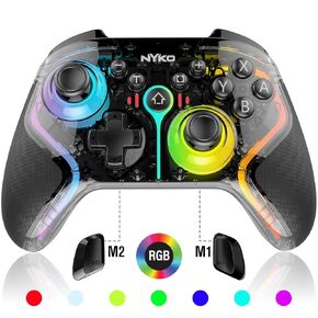 Nyko PlayPad Glow™ Full-Size Wireless RGB Controller for Nintendo Switch™ | Customizable Lighting & Dual Rumble Feedback | 6-Axis Controller | 20-hr Battery Life