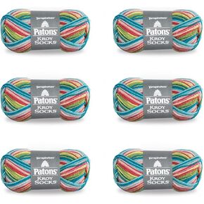 Patons Kroy Socks Meadow Stripes Yarn - 6 Pack of 1.75oz/50g - Blended Fiber - 166 Yards - Knitting, Crocheting & Crafts