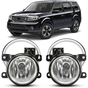 Fog Lights Compatible with Honda Pilot 2012 2013 2014 Fog Lamps Assembly Replacement Clear Lens