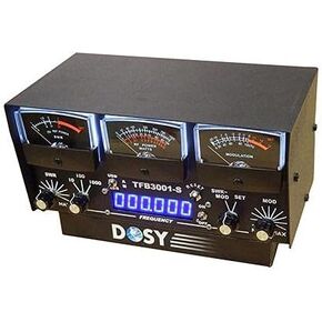 TFB-3001-S 3 Meter in-Line Wattmeter with Black Meters & Frequency Counter