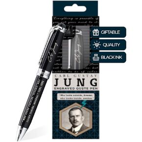 Carl Jung Engraved Inspirational Quote Pen - Who looks outside, dreams; Who looks inside, awakes. - Psychology Gifts for Psychologists Therapists Counselors Intellectuals
