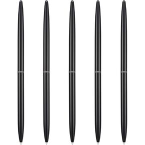 5 Pieces Metal Ballpoint Pen Set, Black Ink Slim Lightweight Smooth Writing Pen, for Business Office Teacher Student Wedding Guest, Wine Red, White, Black, Sky Blue, Purple