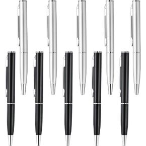 BBTO 10 Pieces Mini Small Pens Bulk Short Metal Ballpoint Gel Ink Pens for Pockets Notebook Notepad Wallet Office(Gold)