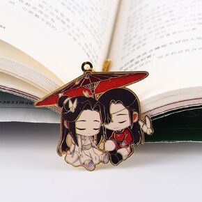 علامات كتاب شرابة على الطراز الصيني، علامة ترقيم الصفحات، علامة Mo Dao Zu Shi Grandmaster of Demonic Cultivation Wei Wuxian LAN Wangji، لوازم مكتبية مجوفة معدنية (متعددة الألوان)