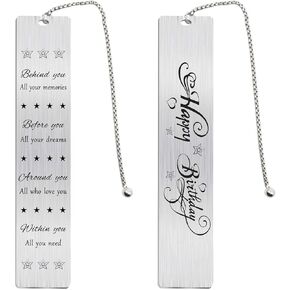 Jzxwan Happy Birthday Gifts for Boys Girls, Birthday Bookmark for Him Her Men, Behind You All Your Memories Gift