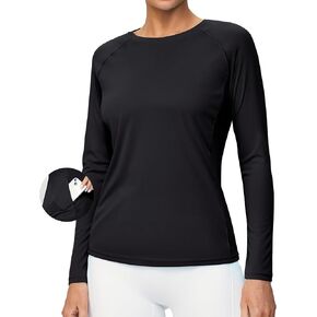 Heathyoga Rash Guard for Women UPF 50+ UV Protection Shirts for Women with Pockets Long Sleeve Shirts for Women Hiking Shirt