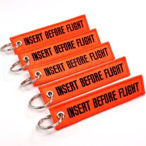 Insert Before Flight Keychain - Neon Orange/black 5PCS