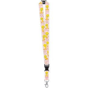 Ata-Boy Looney Tunes Tweety I Love Pink Reversible Lanyard with Breakaway Clip and ID Holder