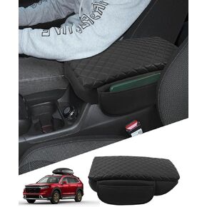 غطاء وحدة التحكم المركزية لسيارة Honda CR-V 2023 غطاء وحدة التحكم لمسند الذراع 2024 CRV ملحقات 2022 2025 مع جيوب جانبية جلد أسود (جلد ناعم) in Kuwait