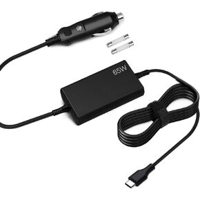 65W USB-C DC Travel Adapter Auto Car Charger for Dell Latitude 5420 3520 5520 5400 5401 9420 9520 7420 7410 5310 2in1 Inspiron 14 7490 13 7390 7306 15 7590 (Can't Replace 90w 130w)