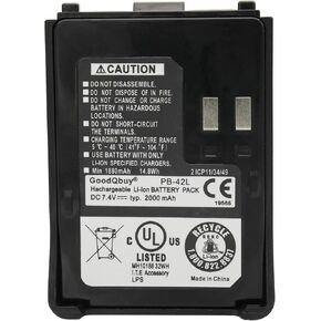 7.4V 2000mAh PB-42L Li-ion Battery Compatible with Kenwood TH-F6 TH-F6A TH-F7 TH-F7E THF6A Portable Radios PB-42Li PB-42 PB42