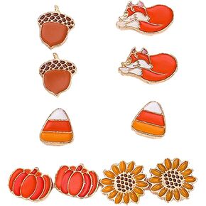 MALOYANVE Small Pumpkin Stud Earrings for Women Girls Halloween Costumes Earrings Gold Silver Plated Fall Autumn Earrings,Thanksgiving Day Gift
