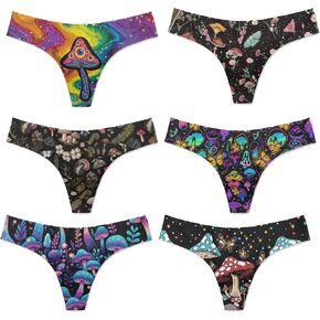 Coloranimal Seamless G-String & Thongs for Women & Lady 6 Piece Low Rise Underwear