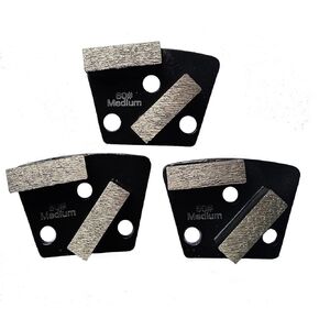 3 Pcs Trapezoid Genenal Sintering Diamond Grinding Disc Block for Concrete Epoxy Floor Grinding Machine (60#)