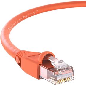 InstallerParts Ethernet Cable CAT6A Cable UTP Booted 6 FT - Orange - Professional Series - 10Gigabit/Sec Network/High Speed Internet Cable, 550MHZ