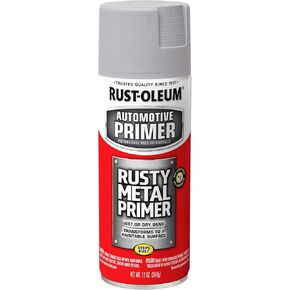 Rust-Oleum 249331 Automotive Rusty Metal Primer Spray Paint, 12 oz., Light Gray