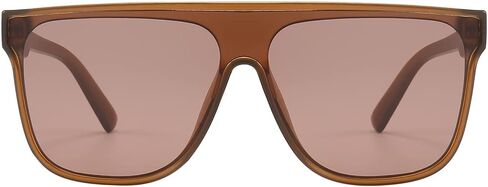 Dollger Square Oversized Sunglasses for Women Men, Womens Fashion Lens Flat Top Shield,Sunglasses Womens Trendy（Brown） in Saudi Arabia