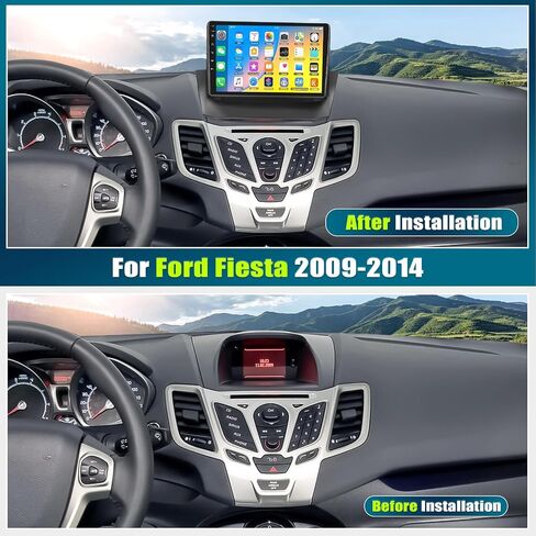 ستيريو سيارة 2G+32G Android 13 لسيارة Ford Fiesta 2009-2014 مع وصلة مرآة iOS/Android، شاشة لمس عالية الدقة 9 بوصة راديو سيارة Ford Fiesta مع WiFi، نظام ملاحة GPS، بلوتوث، راديو FM، SWC، USB مزدوج + كاميرا احتياطية in Saudi Arabia