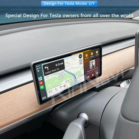 شاشة عرض رأسية لطراز تسلا 3/Y، شاشة 9 بوصات تصميم مضمن HUD Carplay Android Auto لوحة قيادة السيارة LCD ملحقات تسلا الذكية in Kuwait