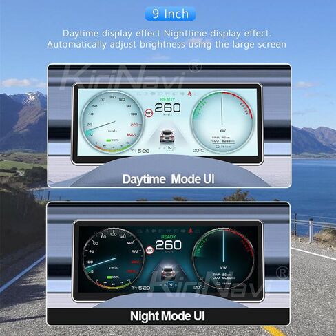 شاشة عرض رأسية لطراز تسلا 3/Y، شاشة 9 بوصات تصميم مضمن HUD Carplay Android Auto لوحة قيادة السيارة LCD ملحقات تسلا الذكية in Kuwait
