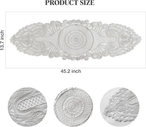 Lace Table Runner for Dining Room, Kitchen, Bedroom - Dresser Runners , Lace Doilies for Tables and Home Decor- Floral Farmhouse Table Runner, Dresser Scarf for Vintage Wedding Decor, (Beige) in Saudi Arabia