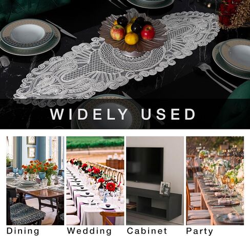 Lace Table Runner for Dining Room, Kitchen, Bedroom - Dresser Runners , Lace Doilies for Tables and Home Decor- Floral Farmhouse Table Runner, Dresser Scarf for Vintage Wedding Decor, (Beige) in Saudi Arabia