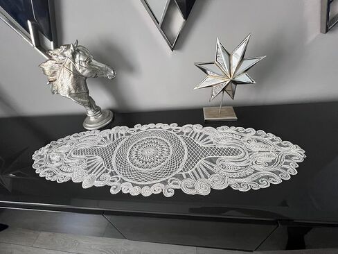 Lace Table Runner for Dining Room, Kitchen, Bedroom - Dresser Runners , Lace Doilies for Tables and Home Decor- Floral Farmhouse Table Runner, Dresser Scarf for Vintage Wedding Decor, (Beige) in Saudi Arabia