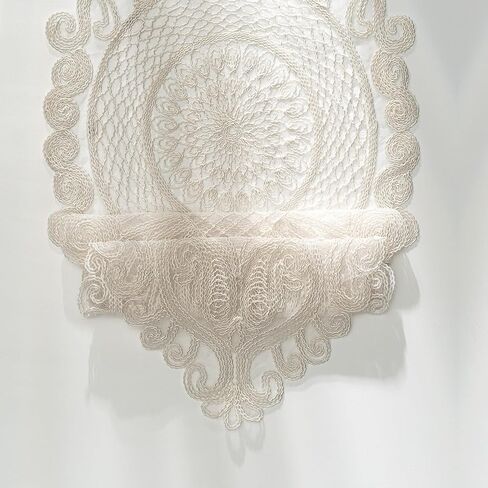 Lace Table Runner for Dining Room, Kitchen, Bedroom - Dresser Runners , Lace Doilies for Tables and Home Decor- Floral Farmhouse Table Runner, Dresser Scarf for Vintage Wedding Decor, (Beige) in Saudi Arabia