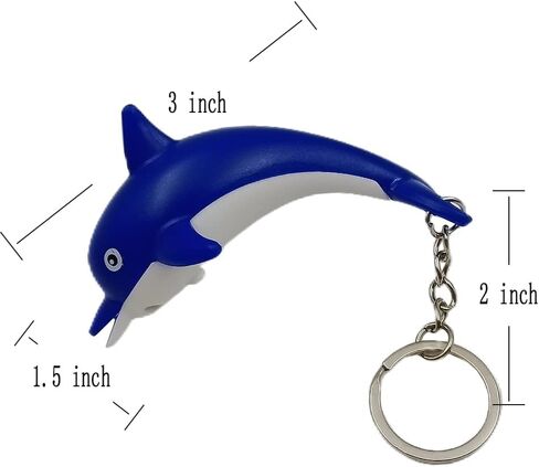 dolphin Keychain 3D Key Ring LED Light Key chain Cute dolphin Children Resounding Gift in Saudi Arabia