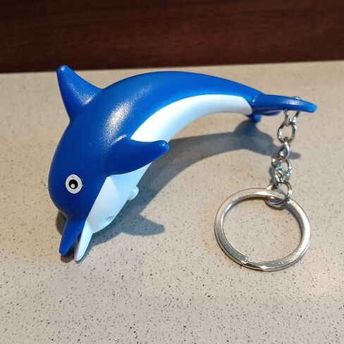 dolphin Keychain 3D Key Ring LED Light Key chain Cute dolphin Children Resounding Gift in Saudi Arabia