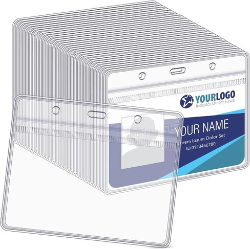 Tinlade 4.53 x 3.94 Inches Bulk Extra Thick Horizontal ID Card Name Tag Badge Holder with Waterproof Type Resealable Zip(1000 Pcs) in Saudi Arabia