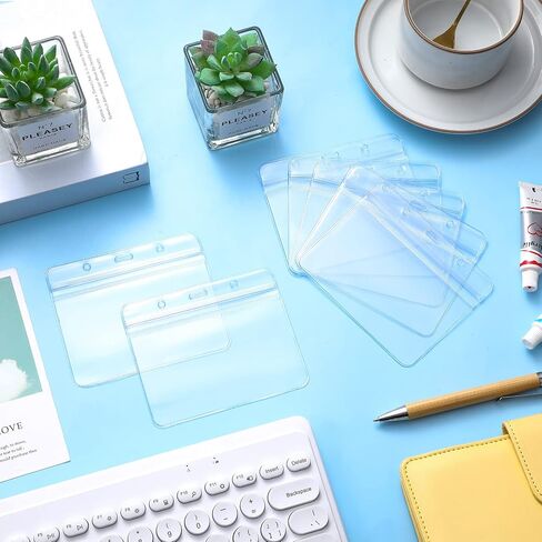 Tinlade 4.53 x 3.94 Inches Bulk Extra Thick Horizontal ID Card Name Tag Badge Holder with Waterproof Type Resealable Zip(1000 Pcs) in Saudi Arabia