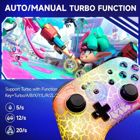 EasySMX Wireless Switch Pro Controller - Compatible with Nitendo Switch/OLED/Lite, Switch Controllers with 9 Colors LED Lights, Wake Up, Turbo, Vibration, Motion Control in Saudi Arabia