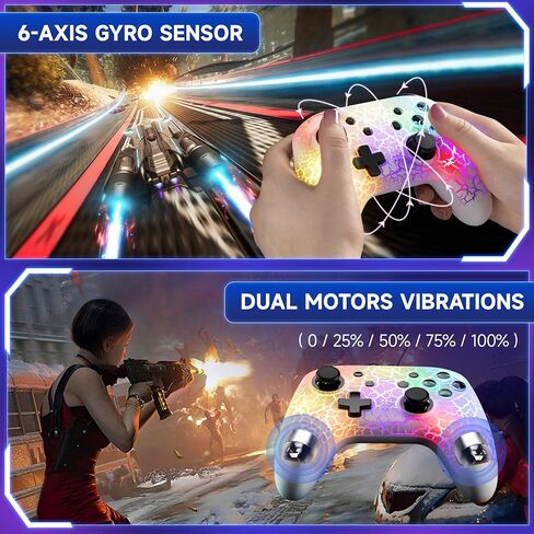 EasySMX Wireless Switch Pro Controller - Compatible with Nitendo Switch/OLED/Lite, Switch Controllers with 9 Colors LED Lights, Wake Up, Turbo, Vibration, Motion Control in Saudi Arabia