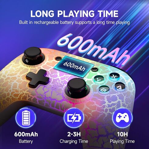 EasySMX Wireless Switch Pro Controller - Compatible with Nitendo Switch/OLED/Lite, Switch Controllers with 9 Colors LED Lights, Wake Up, Turbo, Vibration, Motion Control in Saudi Arabia