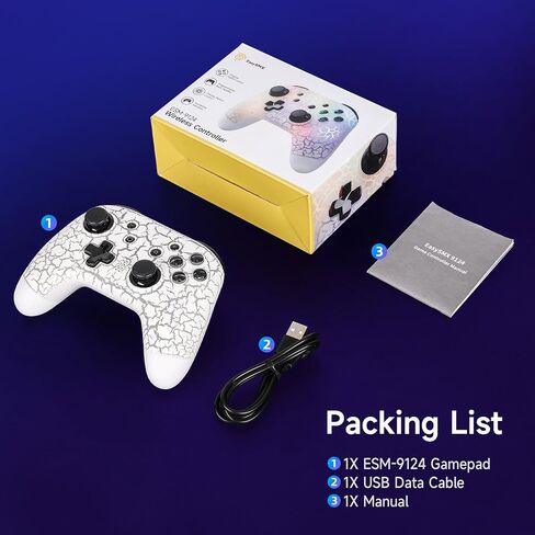 EasySMX Wireless Switch Pro Controller - Compatible with Nitendo Switch/OLED/Lite, Switch Controllers with 9 Colors LED Lights, Wake Up, Turbo, Vibration, Motion Control in Saudi Arabia
