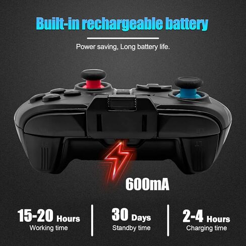 Wireless Controllers Compatible with N-Switch Pro PC360 Gamepad with Double Vibration Six-axi Gyro Screenshot Functions Black in Kuwait
