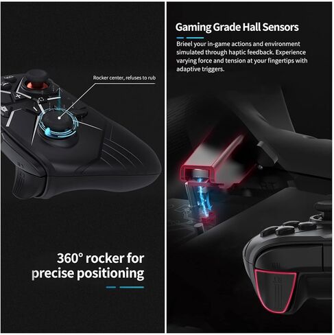 Wireless Controllers Compatible with N-Switch Pro PC360 Gamepad with Double Vibration Six-axi Gyro Screenshot Functions Black in Kuwait