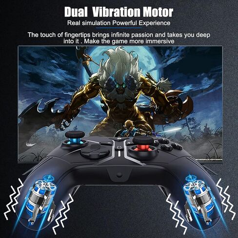 Wireless Controllers Compatible with N-Switch Pro PC360 Gamepad with Double Vibration Six-axi Gyro Screenshot Functions Black in Kuwait