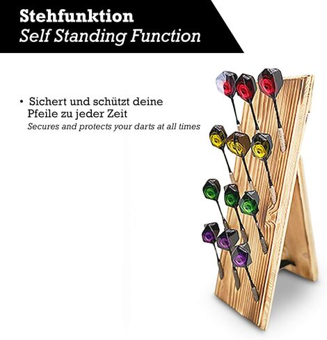 Wall Mounted & Self Standing Dart Display/Dart Holder/Dart Caddy/Dart Rack - USA Look Patriot - Holds 12 Soft Tip or Steel Tip Darts - Made in Germany in Saudi Arabia