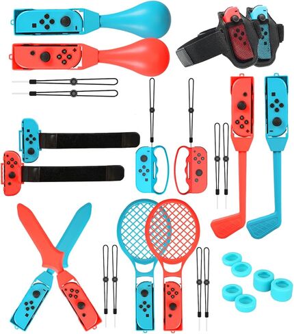 حزمة الملحقات الرياضية CunPeyjmo Switch، 20 في 1 حزمة الملحقات الرياضية المطورة لـ NinTendo Switch/OLED Sports Games 2023 in Kuwait