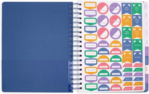 Vera Bradley Hardcover Daily Planner 2024-2025, Spiral Planner Dated August 2024 - December 2025, Jumbo Size Cute Planner, Weekly Planner with Monthly Calendar, Stickers, & Pockets, Harbor Paisley in Saudi Arabia