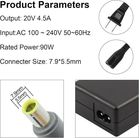 90W 20V 4.5A AC Adapter Power Charger for Lenovo ThinkPad E40 E50 L410 L412 L420 L421 L510 L512 L520 SL410 SL410 SL410k T410 T410i T420 T510 T510i T520 T520i SL510 X100e X120e X121e X130e in Saudi Arabia