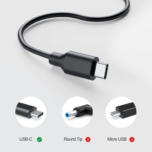 شاحن USB-C بقدرة 45 وات مناسب لجهاز HP Chromebook 11A G8 EE / 11 G8 EE / 11 G6 EE / 11A G6 EE / 11 G7 EE / 14 G5 / 14A G5 / 14 G6 G7 x360 11 G1 G2 G3 EE Type C لإمداد سلك الطاقة للكمبيوتر المحمول محول AC in Kuwait