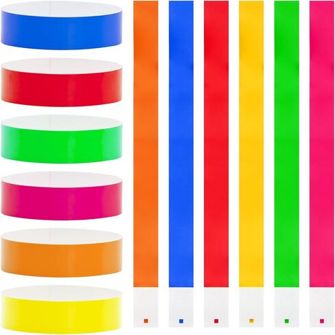 Dohia Paper Wristbands Waterproof Hand Bands for Events Neon Colored Adhesive Wristbands Lightweight Concert Wristbands for Concerts Festivals Admission Party D2-YCXSH in Saudi Arabia