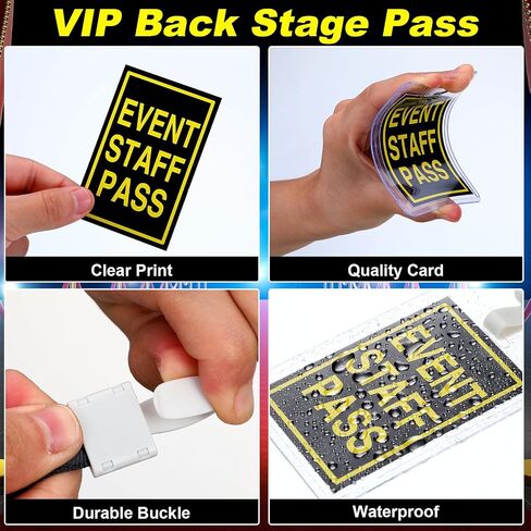 36 Sets Event Staff Pass Lanyard with Pass Card and Clear Plastic Badge Holders Black Event Lanyard Backstage VIP Passes with Lanyard for Sporting Events Concert Party Exhibition School Business in Saudi Arabia