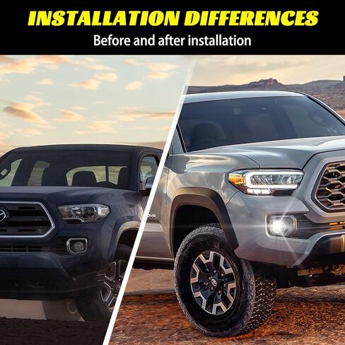 مجموعة مصابيح الضباب LED من الكروم لسيارة تويوتا تاكوما 4 رانر تندرا كامري كورولا RAV4 C-HR هايلاندر سيينا | لكزس | استبدال مصابيح الضباب الدائرية للمصد الأمامي من Scion مع دعامة - فضي in Kuwait