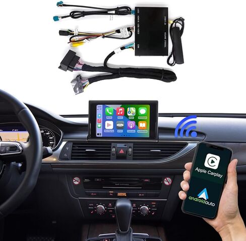 Road Top Wireless Carplay Android Auto لسيارة Audi A6 2010-2016 Year مع نظام MMI 3G، مناسب لسيارة Audi A7 2016-2018 Year مع MIB2، دعم الملاحة، Mirrorlink، كاميرا عكسية in Kuwait